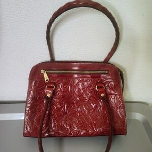 Patricia Nash Embossed Shoulder Bag - Rich Brown